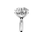 Round Cut Diamond Solitaire Engagement Ring Set in White gold with Prong Setting and Polished Band