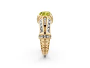 Fancy Yellow Heart Cut Diamond Vintage-Inspired Milgrain Ring Set in Yellow gold with Accent Split Shank