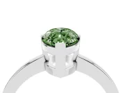 Fancy Green Marquise Cut Diamond Solitaire Ring Set in White gold with Prong Head and Smooth Polished Band