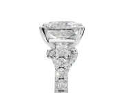 Radiant Cut Pavé Solitaire Engagement Ring Setting | Crossover Gallery | Sterling Silver