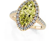Marquise Raised Halo Engagement Ring Setting for a Fancy Yellow Lab-Grown Diamond | Yellow Gold