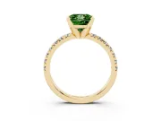 Princess Cut Pavé Engagement Ring Setting for a Fancy Green Lab-Grown Diamond | Yellow Gold