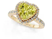 Heart-Shaped Halo Engagement Ring Setting for a Fancy Yellow Lab-Grown Diamond | Yellow Gold - Design NV-24528