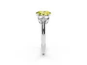 Oval Side Stone Engagement Ring Setting for a Fancy Yellow Lab-Grown Diamond | Platinum