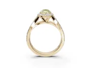Marquise Halo Pavé Engagement Ring Setting for a Fancy Yellow Lab-Grown Diamond | Narrow Split Shank | Yellow Gold