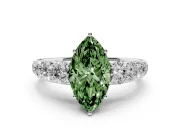 Marquise Engagement Ring Setting for a Fancy Green Lab-Grown Diamond | Sterling Silver - Design NV-24646