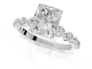 Radiant Cut Graduated Side Stone Engagement Ring Setting | Individually Seated | Platinum