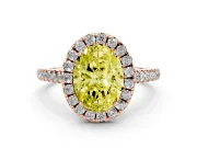 Oval Raised Halo Engagement Ring Setting for a Fancy Yellow Lab-Grown Diamond | Rose Gold