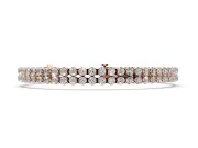 Round Lab-Grown Diamond Double Row Tennis Bracelet | Aligned Rows | Rose Gold