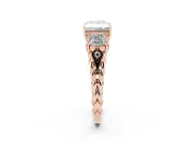 Princess Cut Diamond Three-Stone Ring Set in Rose gold with Braided Band