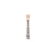 Round Lab-Grown Diamond Graduated Vertical Pendant Necklace | Prong Set | Rose Gold