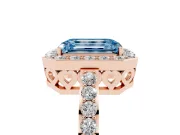 Emerald Cut Halo Engagement Ring Setting for a Fancy Blue Lab-Grown Diamond | Rose Gold - Design NV-24751