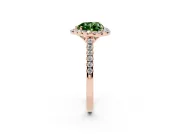 Heart-Shaped Raised Halo Engagement Ring Setting for a Fancy Green Lab-Grown Diamond | Rose Gold