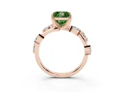 Princess Cut Twisted Vine Engagement Ring Setting for a Fancy Green Lab-Grown Diamond | Rose Gold