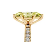 Marquise Vintage Pavé Engagement Ring Setting for a Fancy Yellow Lab-Grown Diamond | Yellow Gold