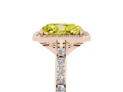 Radiant Cut Halo Engagement Ring Setting for a Fancy Yellow Lab-Grown Diamond | Rose Gold - Design NV-24729