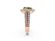 Pear-Shaped Large Accent Halo Engagement Ring Setting for a Fancy Green Lab-Grown Diamond | Graduated Pavé | Rose Gold