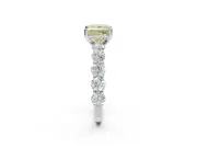 Princess Cut Engagement Ring Setting for a Fancy Yellow Lab-Grown Diamond | White Gold - Design NV-24455