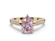 Pear-Shaped Engagement Ring Setting for a Fancy Pink Lab-Grown Diamond | Yellow Gold - Design NV-24597