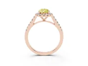 Pear-Shaped Halo Engagement Ring Setting for a Fancy Yellow Lab-Grown Diamond | Pave Shoulders | Rose Gold