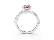 Round Twisted Vine Engagement Ring Setting for a Fancy Pink Lab-Grown Diamond | Sterling Silver