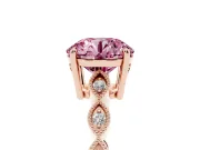 Round Milgrain Solitaire Engagement Ring Setting for a Fancy Pink Lab-Grown Diamond | Rose Gold