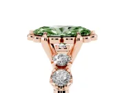 Marquise Floral Engagement Ring Setting for a Fancy Green Lab-Grown Diamond | Petal Frame and Side Stones | Rose Gold