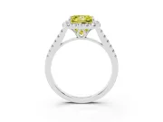 Princess Cut Raised Halo Engagement Ring Setting for a Fancy Yellow Lab-Grown Diamond | White Gold