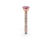 Round Vintage Pavé Engagement Ring Setting for a Fancy Pink Lab-Grown Diamond | Rose Gold