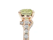 Cushion Cut Pavé Solitaire Engagement Ring Setting for a Fancy Yellow Lab-Grown Diamond | Crossover Gallery | Rose Gold
