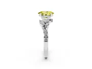 Oval Floral Engagement Ring Setting for a Fancy Yellow Lab-Grown Diamond | White Gold