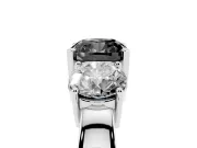 Cushion Cut Three Stone Engagement Ring Setting for a Black Center | Round Side Stones | Sterling Silver