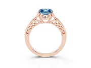 Asscher Cut Floral Pavé Engagement Ring Setting for a Fancy Blue Lab-Grown Diamond | Rose Gold
