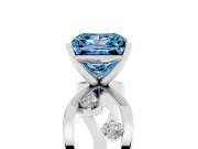 Princess Cut Loop Engagement Ring Setting for a Fancy Blue Lab-Grown Diamond | White Gold