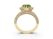 Heart-Shaped Vintage Pave Engagement Ring Setting for a Fancy Green Lab-Grown Diamond | Milgrain Edges | Yellow Gold