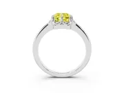 Cushion Cut Petal Halo Engagement Ring Setting for a Fancy Yellow Lab-Grown Diamond | Sterling Silver