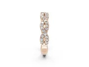 Round Lab-Grown Diamond Twisted Pavé Half Eternity Band | Interwoven Strands | Rose Gold