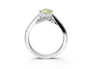 Pear-Shaped Pavé Engagement Ring Setting for a Fancy Yellow Lab-Grown Diamond | Crossover Gallery | Sterling Silver