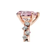 Pear-Shaped Graduated Accent Engagement Ring Setting for a Fancy Pink Lab-Grown Diamond | Rose Gold