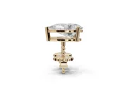 Asscher Cut Lab-Grown Diamond Solitaire Basket Stud Earrings | Open Gallery | Yellow Gold
