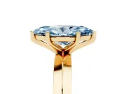 Marquise Knife-Edge Engagement Ring Setting for a Fancy Blue Lab-Grown Diamond | Yellow Gold