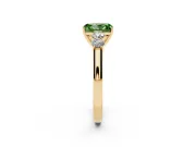 Radiant Cut 5 Stone Engagement Ring Setting for a Fancy Green Lab-Grown Diamond | Yellow Gold