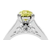Pear-Shaped Channel Set Engagement Ring Setting for a Fancy Yellow Lab-Grown Diamond | Sterling Silver