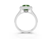 Princess Cut Halo Engagement Ring Setting for a Fancy Green Lab-Grown Diamond | Sterling Silver - Design NV-24721