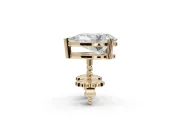 Round Lab-Grown Diamond Solitaire Basket Stud Earrings | Open Gallery | Yellow Gold