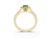 Emerald Cut Floral Petal Engagement Ring Setting for a Fancy Green Lab-Grown Diamond | Petal Accents | Yellow Gold