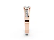 Cushion Cut Channel-Set Engagement Ring Setting | Princess Side Stones | Rose Gold