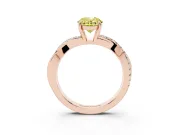 Oval Crossover Engagement Ring Setting for a Fancy Yellow Lab-Grown Diamond | Rose Gold