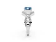 Princess Cut Infinity Twist Engagement Ring Setting for a Fancy Blue Lab-Grown Diamond | White Gold