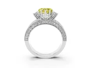 Heart-Shaped Vintage Pave Engagement Ring Setting for a Fancy Yellow Lab-Grown Diamond | Sterling Silver
